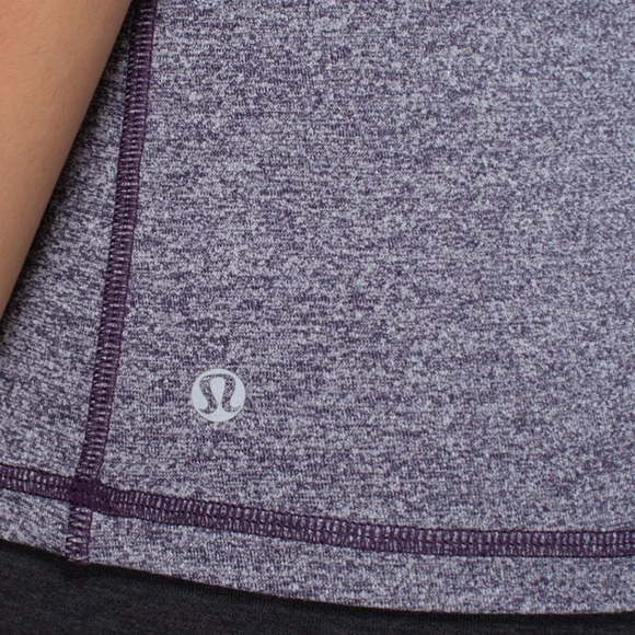 LULULEMON INSPIRATION TANK TOP HEATHERED BLACK GRAPE GOING GRAPE 6 ACTIVE - Picture 4 of 9